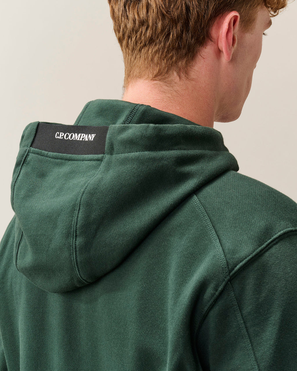 C.P. Company - Hoodie Diagonal Raised Ponderosa Green