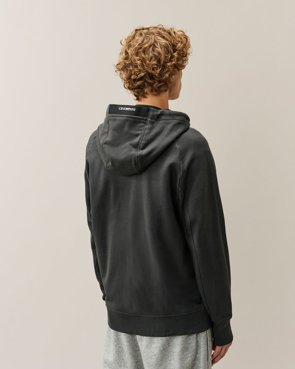 C.P. Company - Sweat zippé Diagonal Hooded Lens Raven/Grey