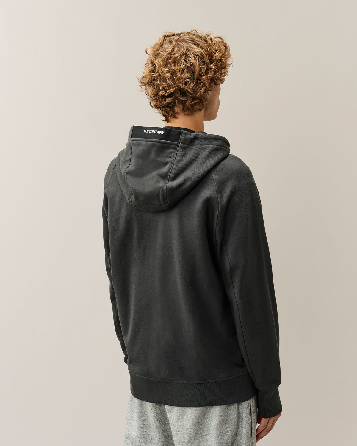 C.P. Company - Sweat zippé Diagonal Hooded Lens Raven/Grey