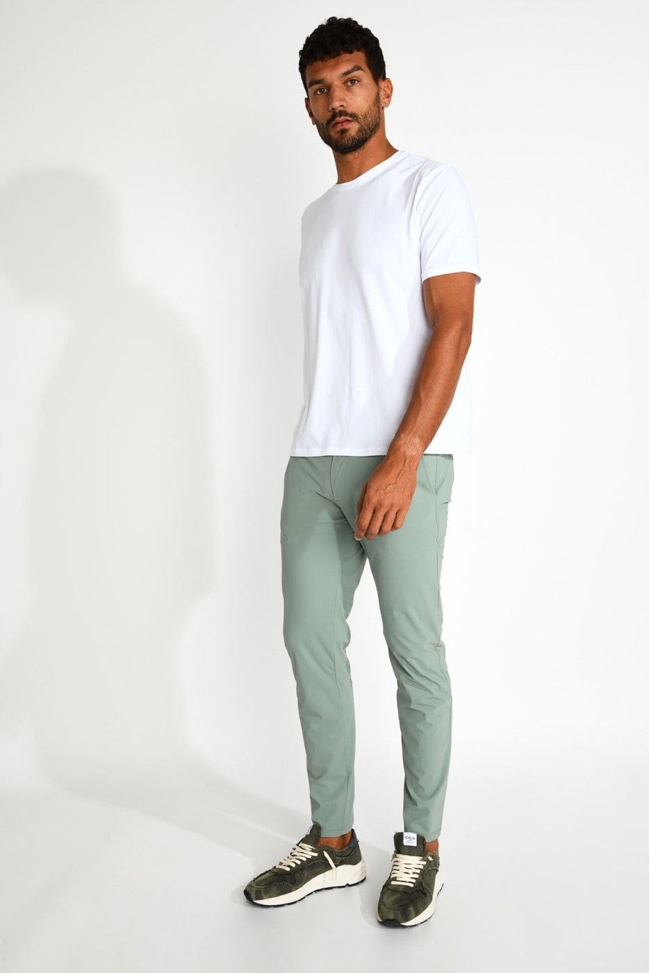 CALA - Pantalon Serge Lescala Vert Mousse