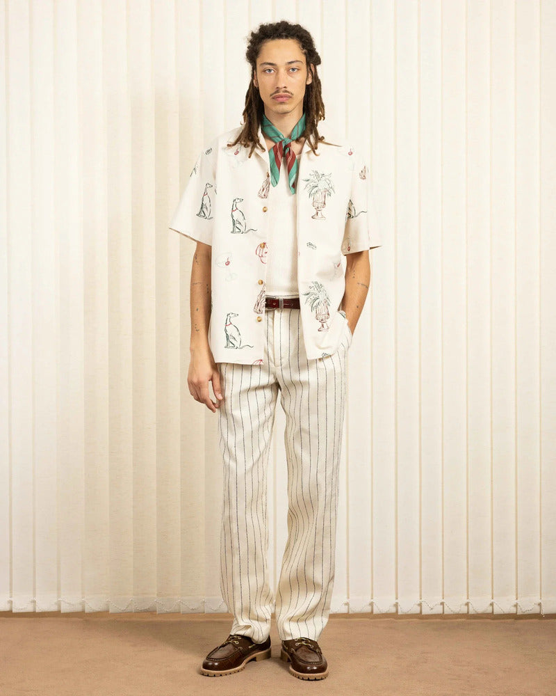 Drôle de Monsieur - Le Pantalon Golfeur Rayures Ecru