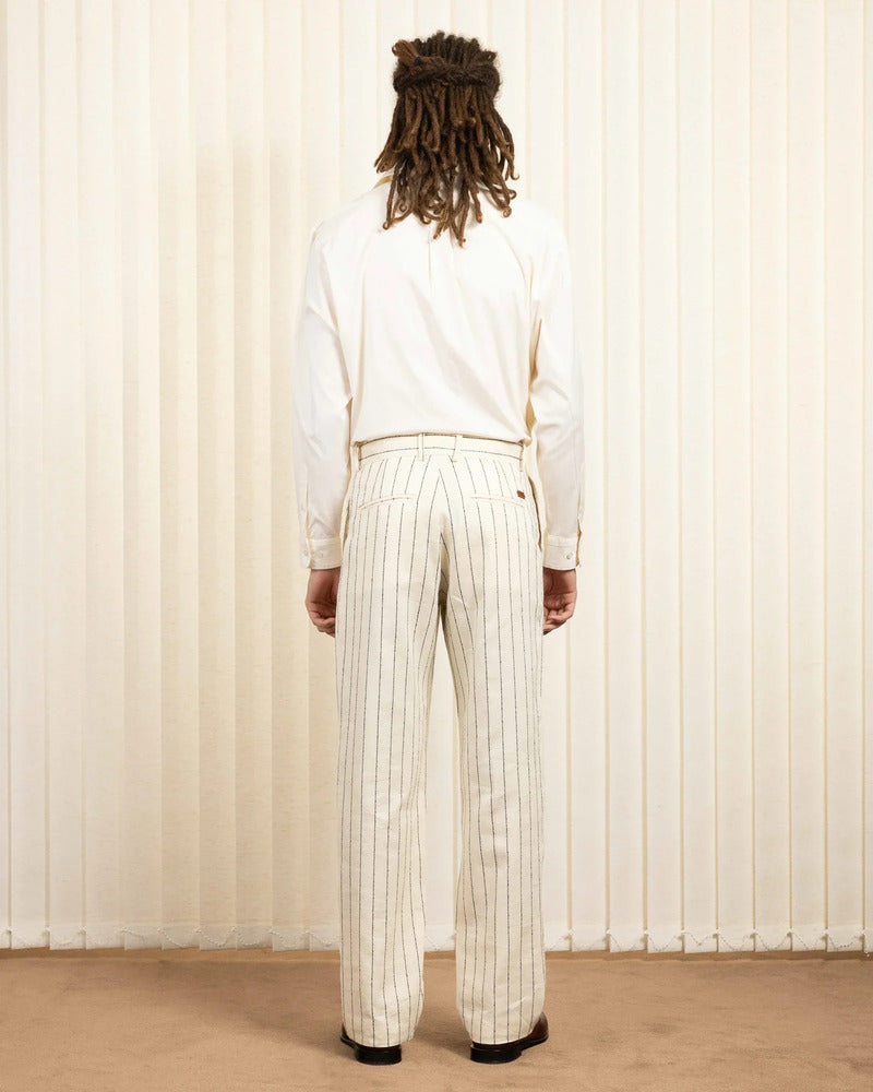 Drôle de Monsieur - Le Pantalon Golfeur Rayures Ecru