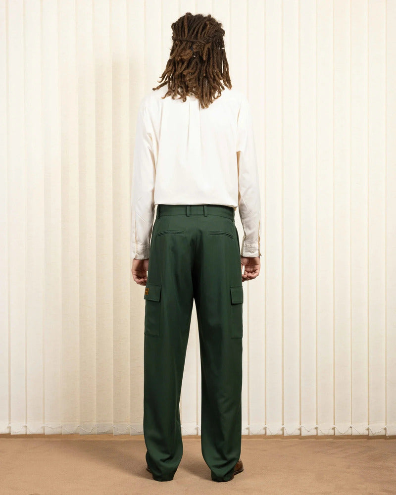 Drôle de Monsieur - Le Pantalon Cargo Laine Forest Green