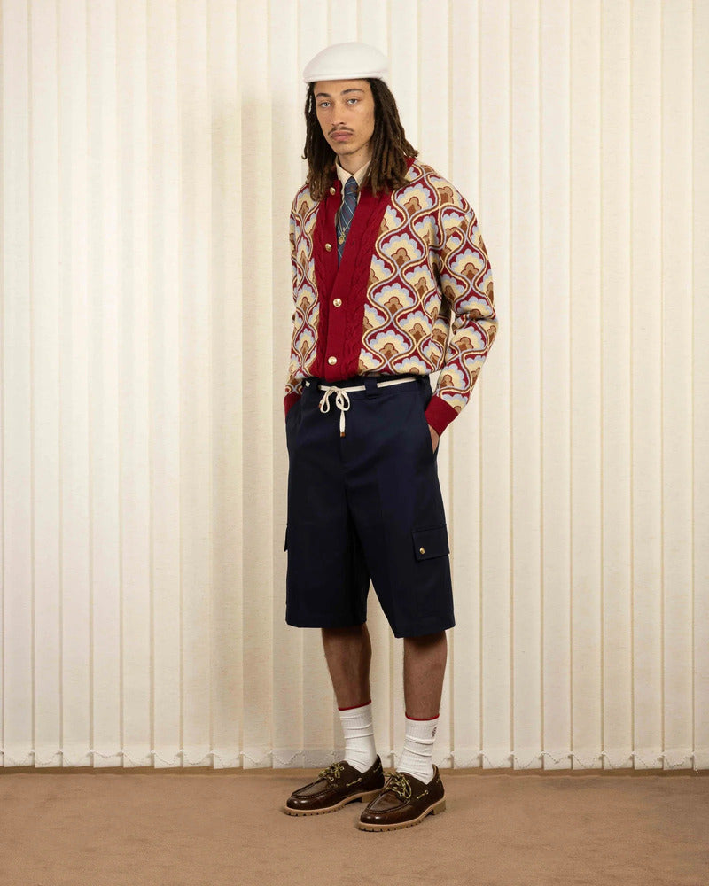 Drôle de Monsieur - Le Short Workwear Chevron Navy