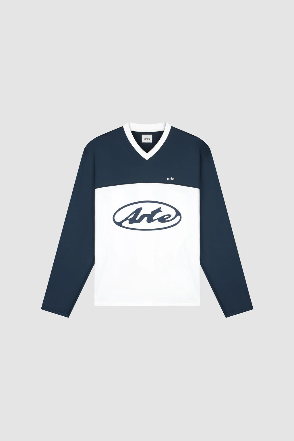 Arte - T-shirt à manches longues Logo Cercle Blanc/Bleu marine