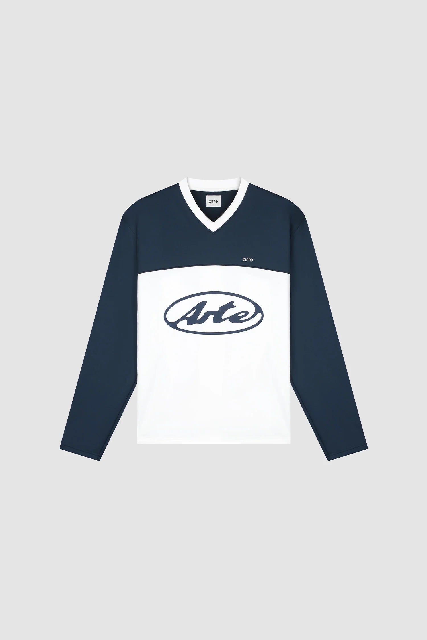Arte - T-shirt à manches longues Logo Cercle Blanc/Bleu marine