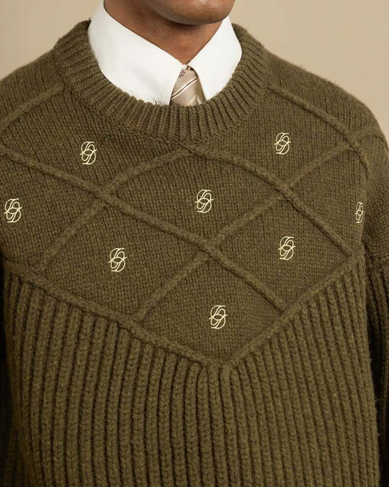 Drôle de Monsieur - Pull La Maille Monogramme kaki