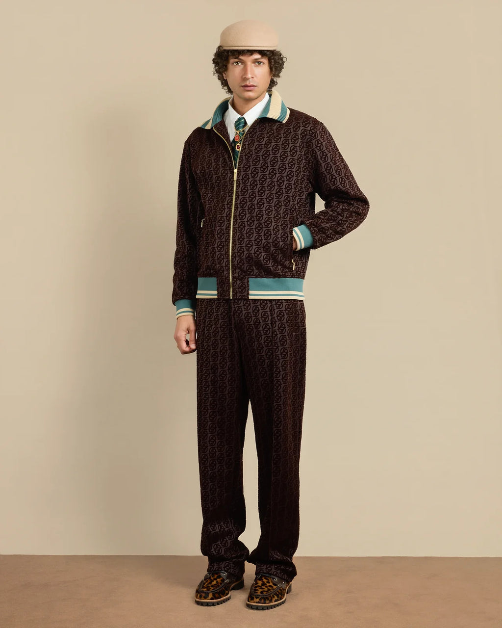 Drôle de Monsieur - La Veste de Survêtement Monogramme Dark Brown