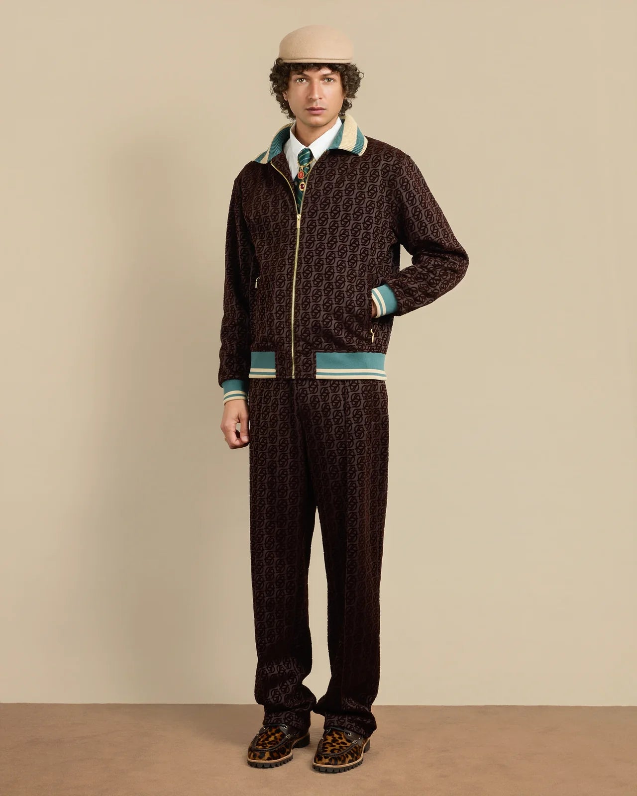 Drôle de Monsieur - La Veste de Survêtement Monogramme Dark Brown