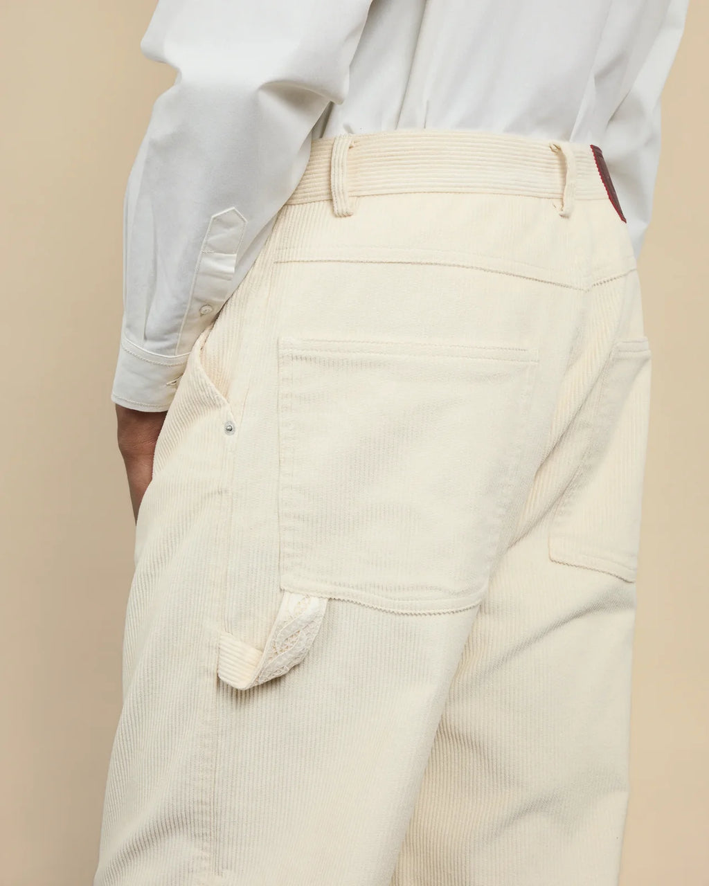 Drôle de Monsieur - Le pantalon Baggy Velours Ecru