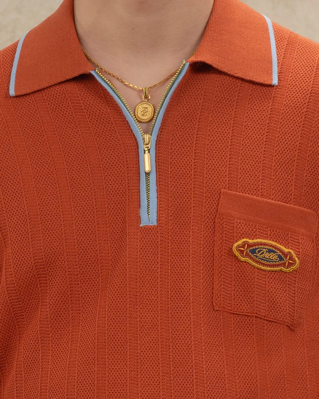 Drôle de Monsieur - Polo Maille Drôle Patch Brique