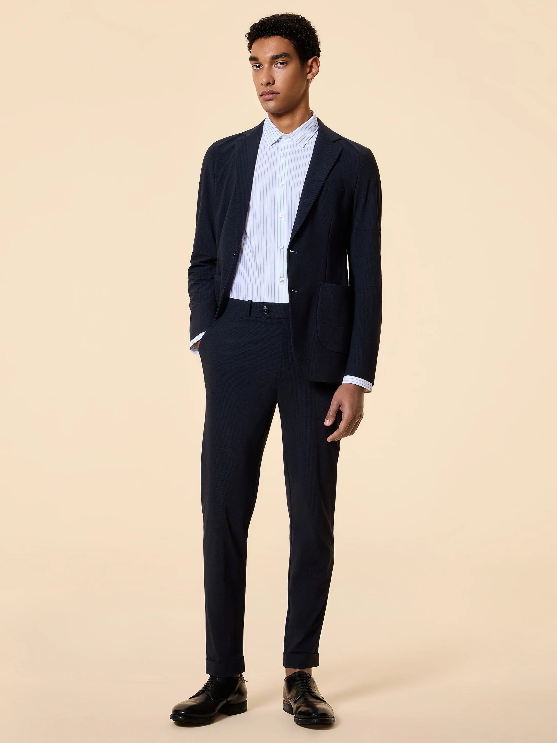 RRD - Blazer Surflex micro pied de poule Marine Blue