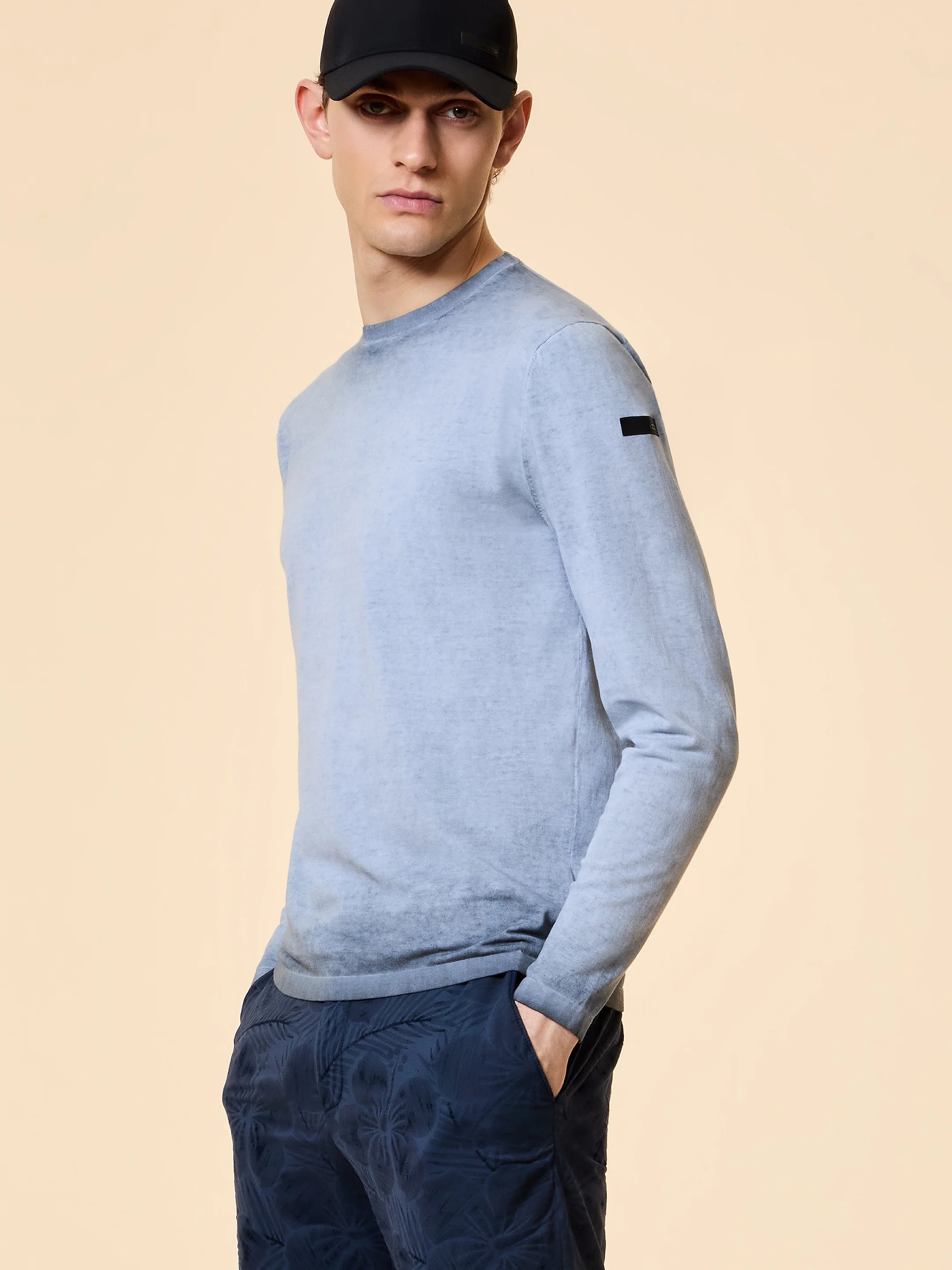 RRD - Pull Shirty Ice Round Knit Blue Black