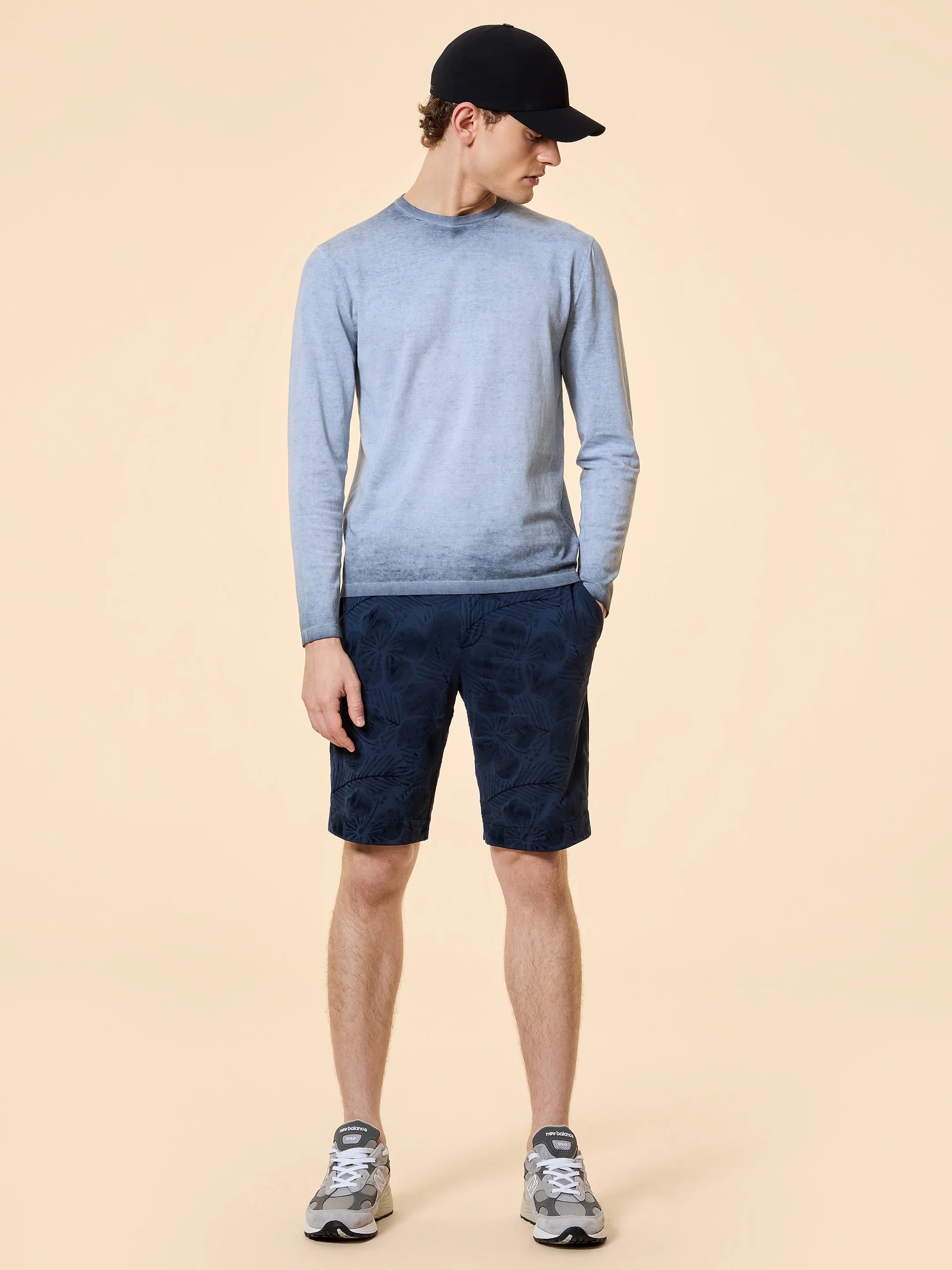 RRD - Pull Shirty Ice Round Knit Blue Black