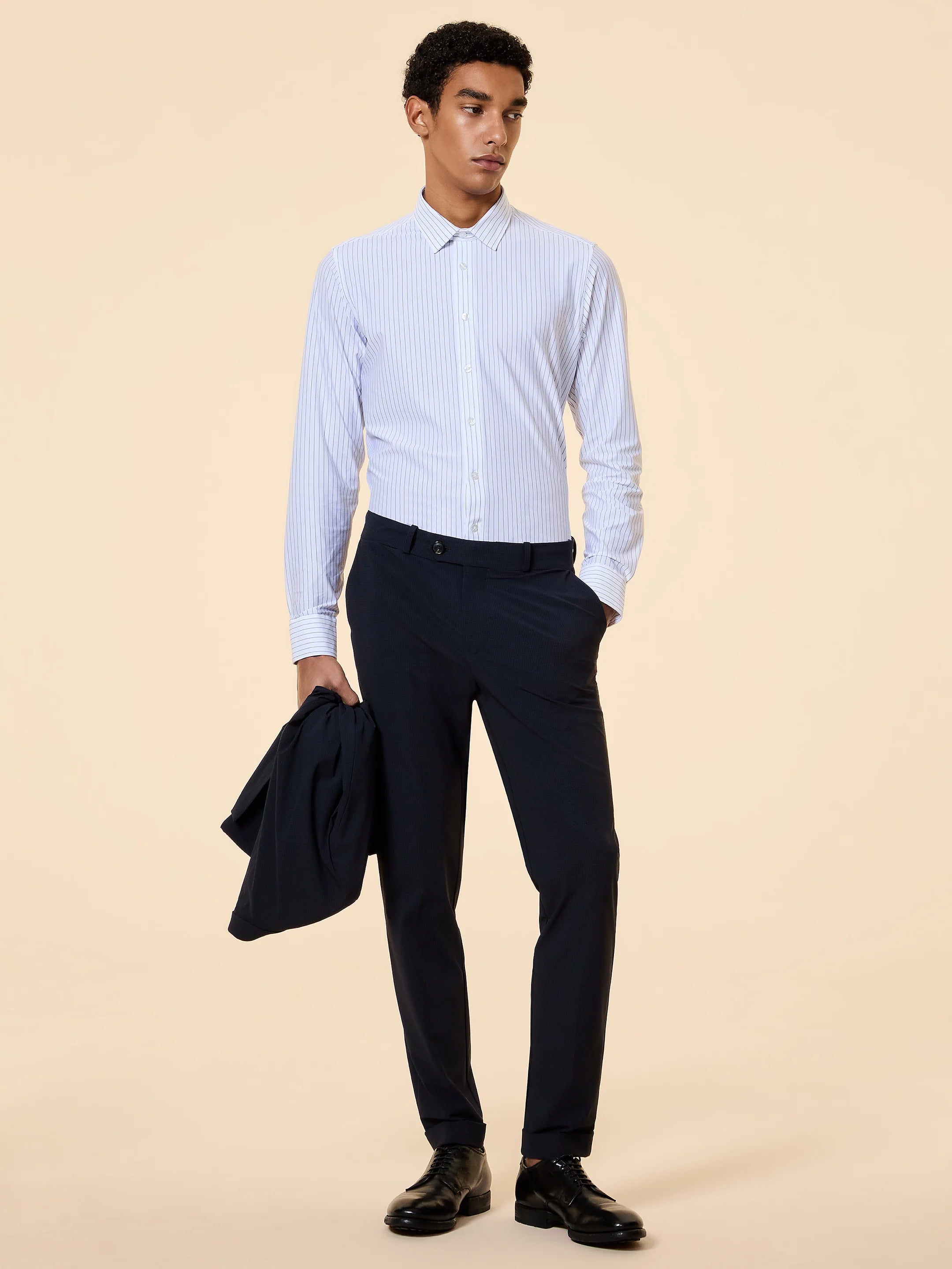 RRD - Chino Micro Surflex Pied de poule Marine Blue