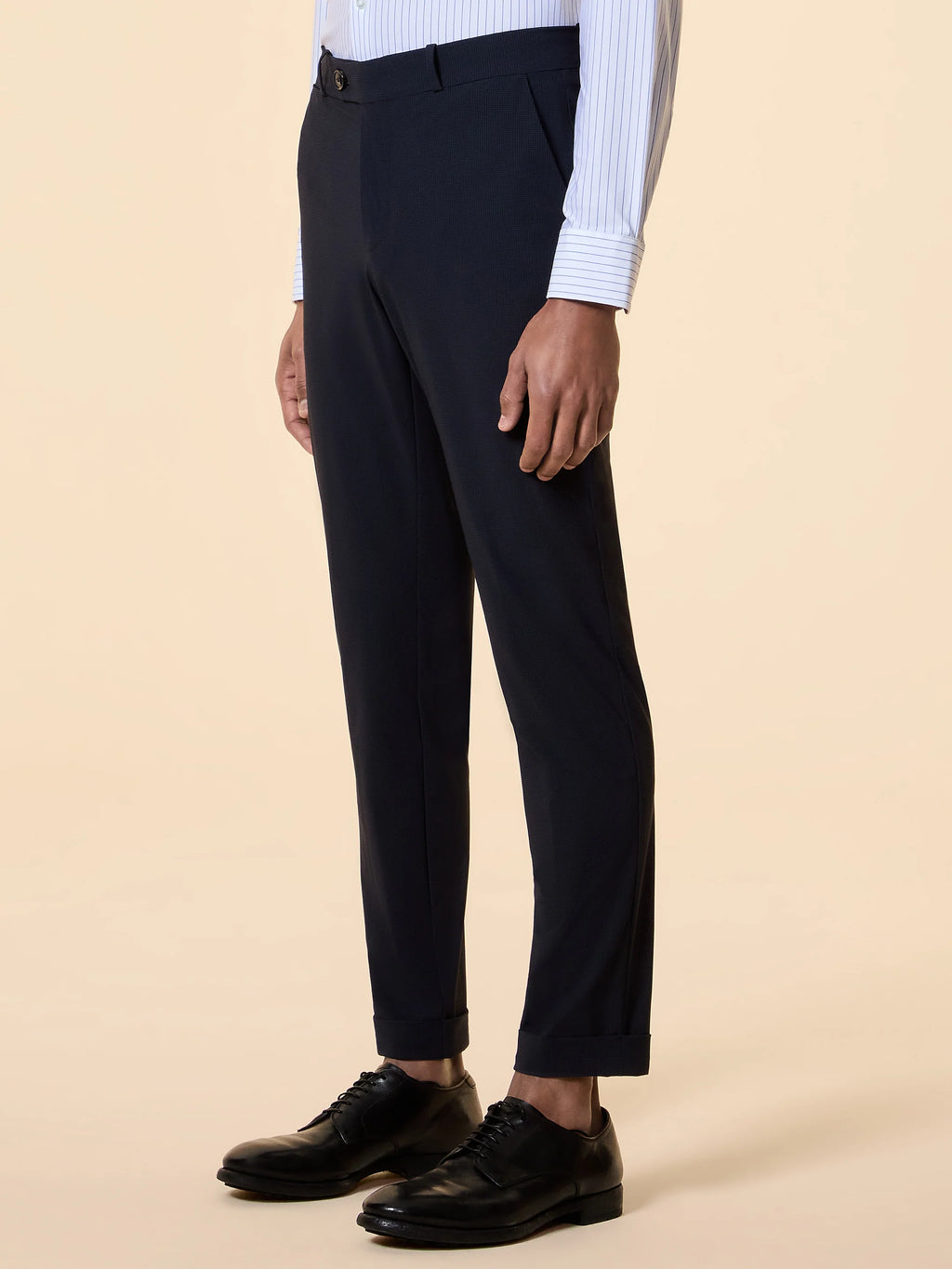 RRD - Chino Micro Surflex Pied de poule Marine Blue