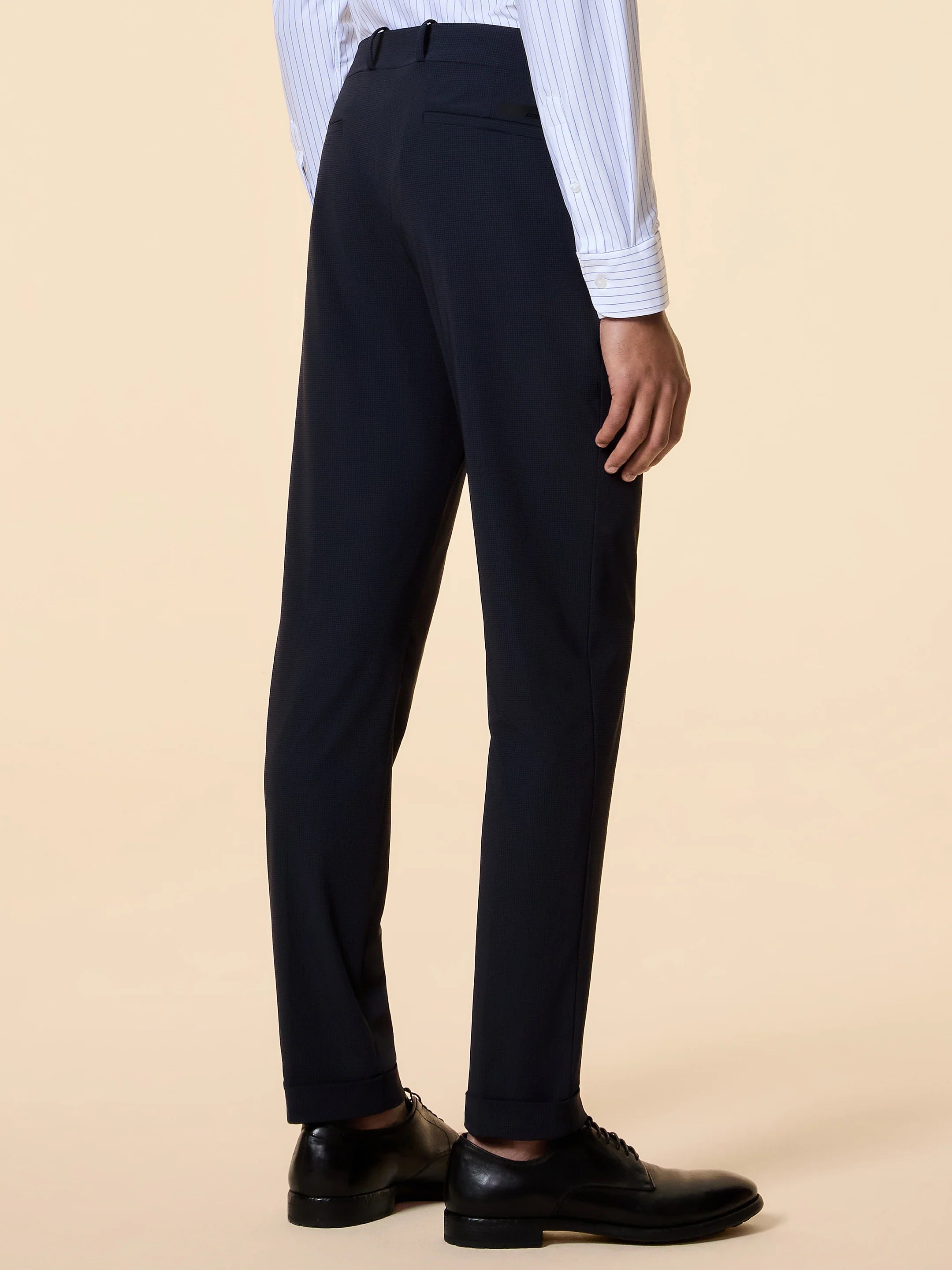 RRD - Chino Micro Surflex Pied de poule Marine Blue