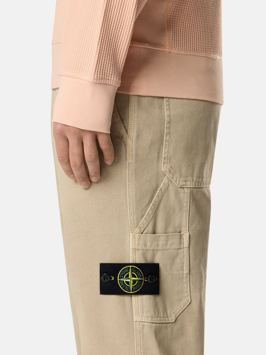Stone Island - 3100037 Pantalon coupe régular Organic Panama coton old effect Désert