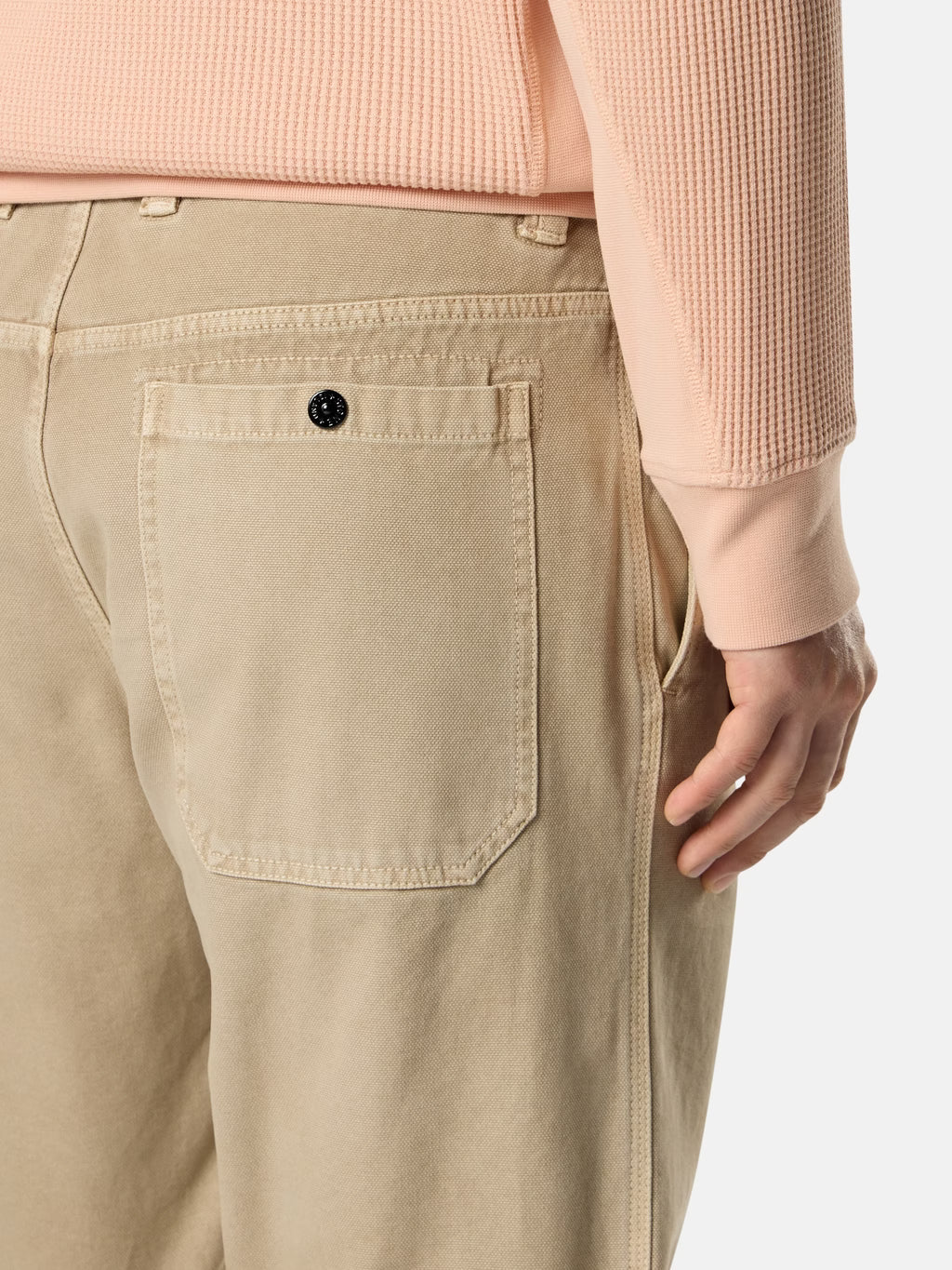 Stone Island - 3100037 Pantalon coupe régular Organic Panama coton old effect Désert