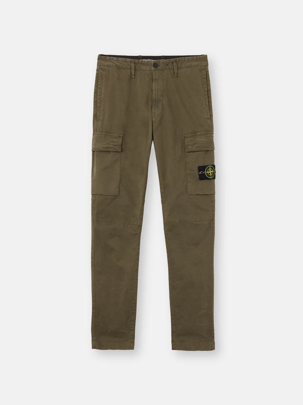 Stone Island - 3100051 Pantalon Cargo organic coton STRETCH BROKEN TWILL 'OLD' EFFECT Vert Militaire