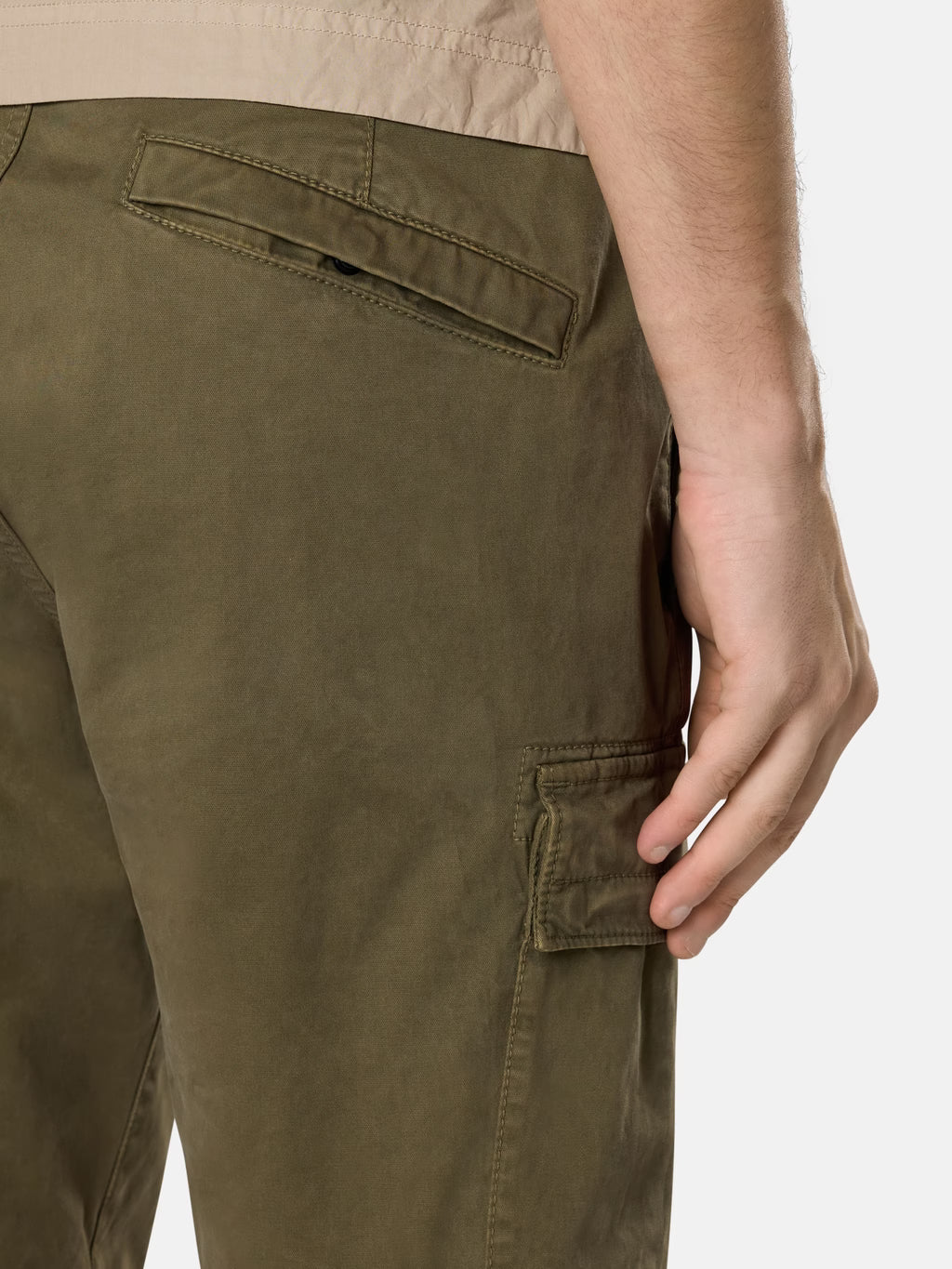 Stone Island - 3100051 Pantalon Cargo organic coton STRETCH BROKEN TWILL 'OLD' EFFECT Vert Militaire