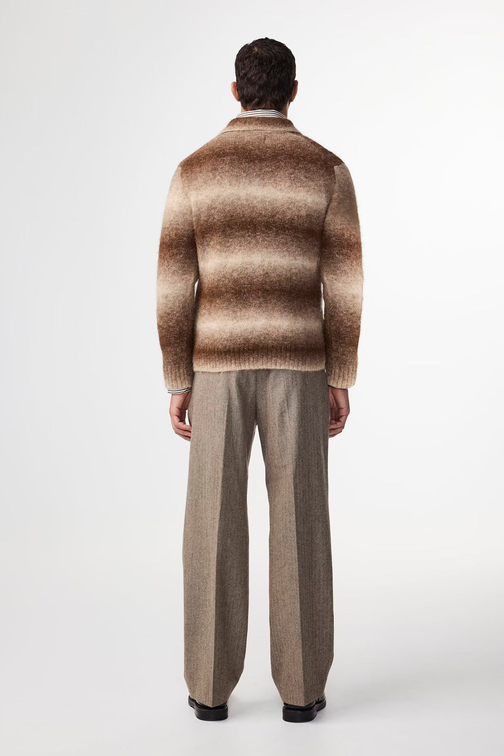 NN07 - Aflie 6656 Alpaga blend Cardigan Camel Stripe