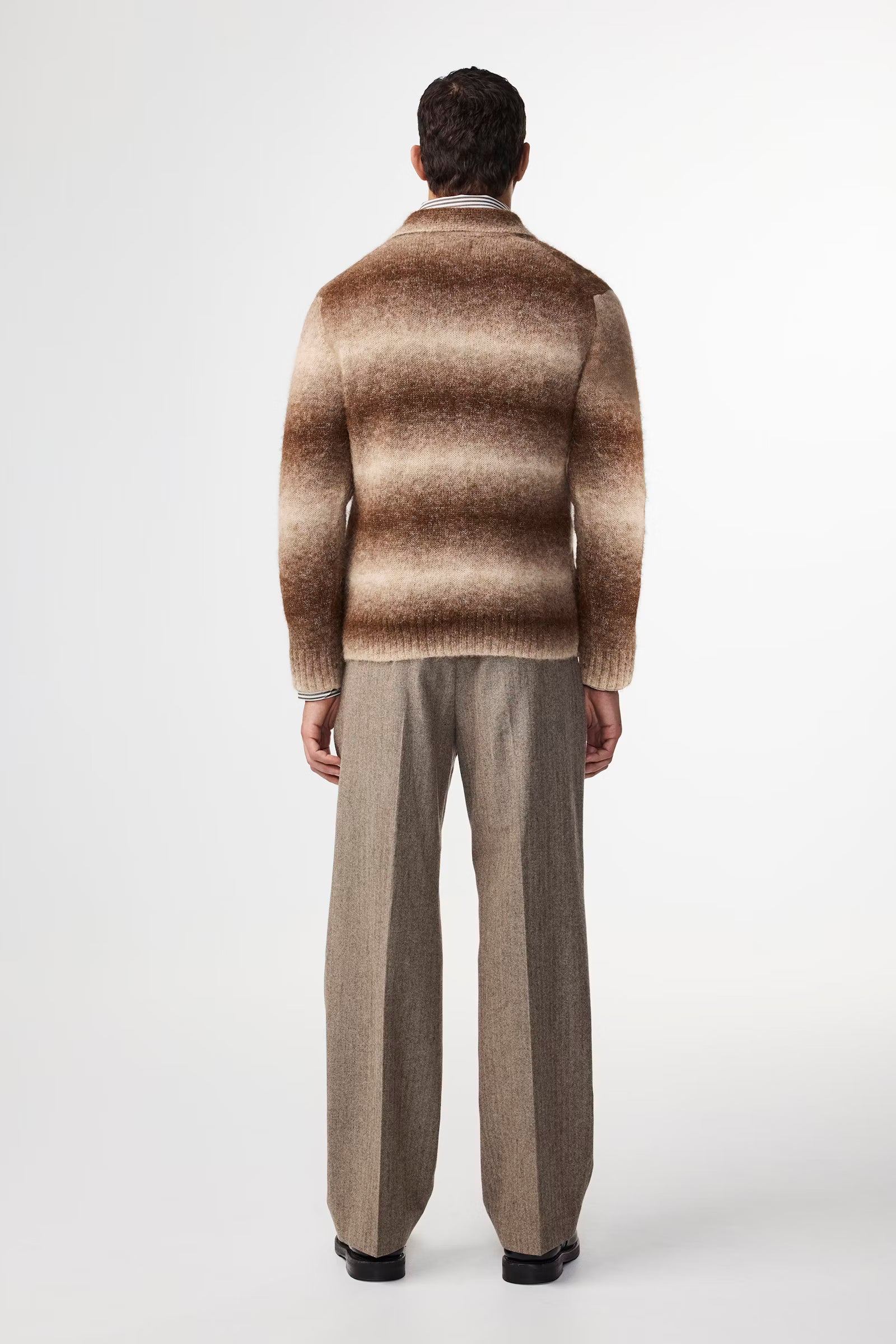 NN07 - Aflie 6656 Alpaga blend Cardigan Camel Stripe