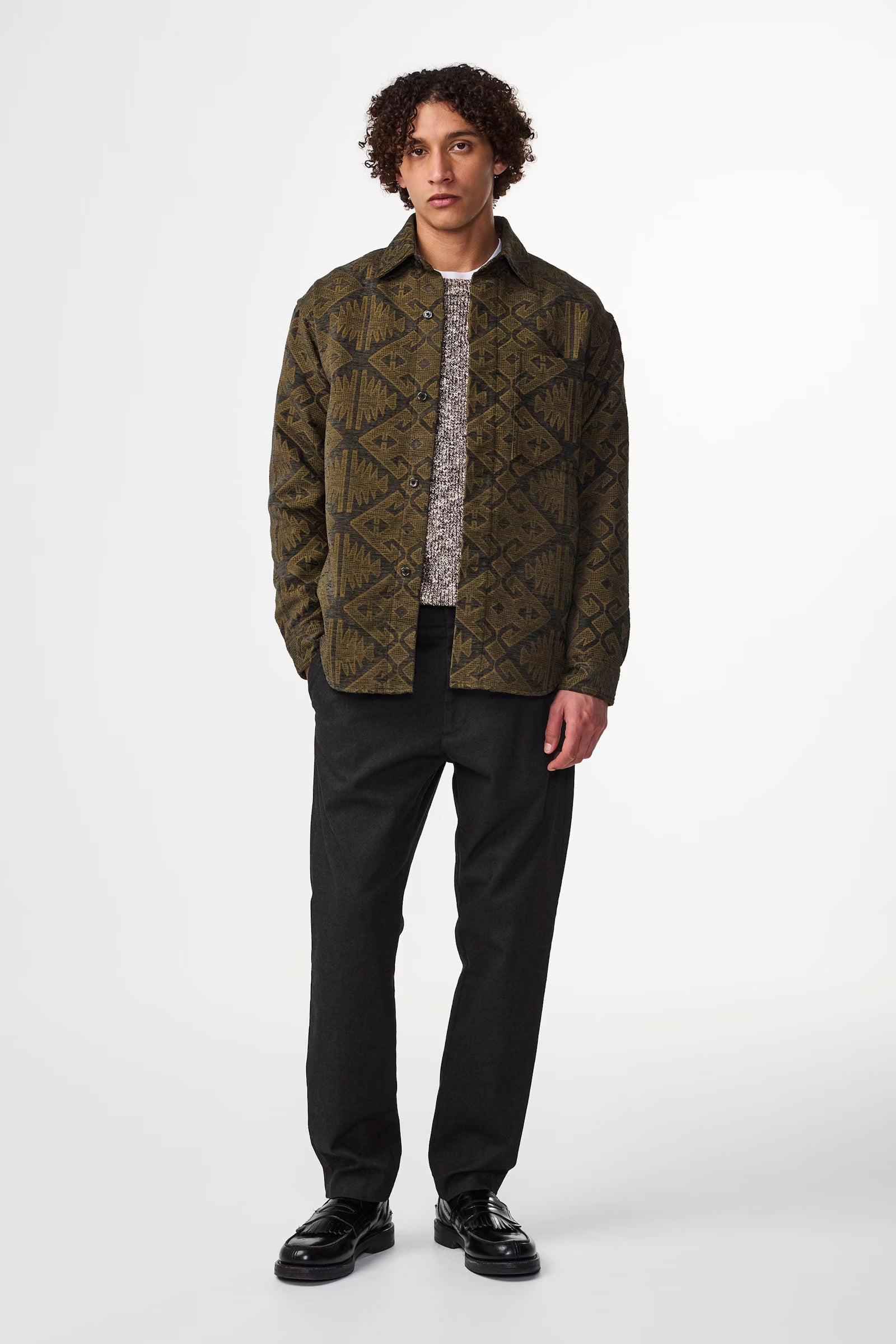 NN07 - Adwin 5579 Surchemise Jacquard Green Multi