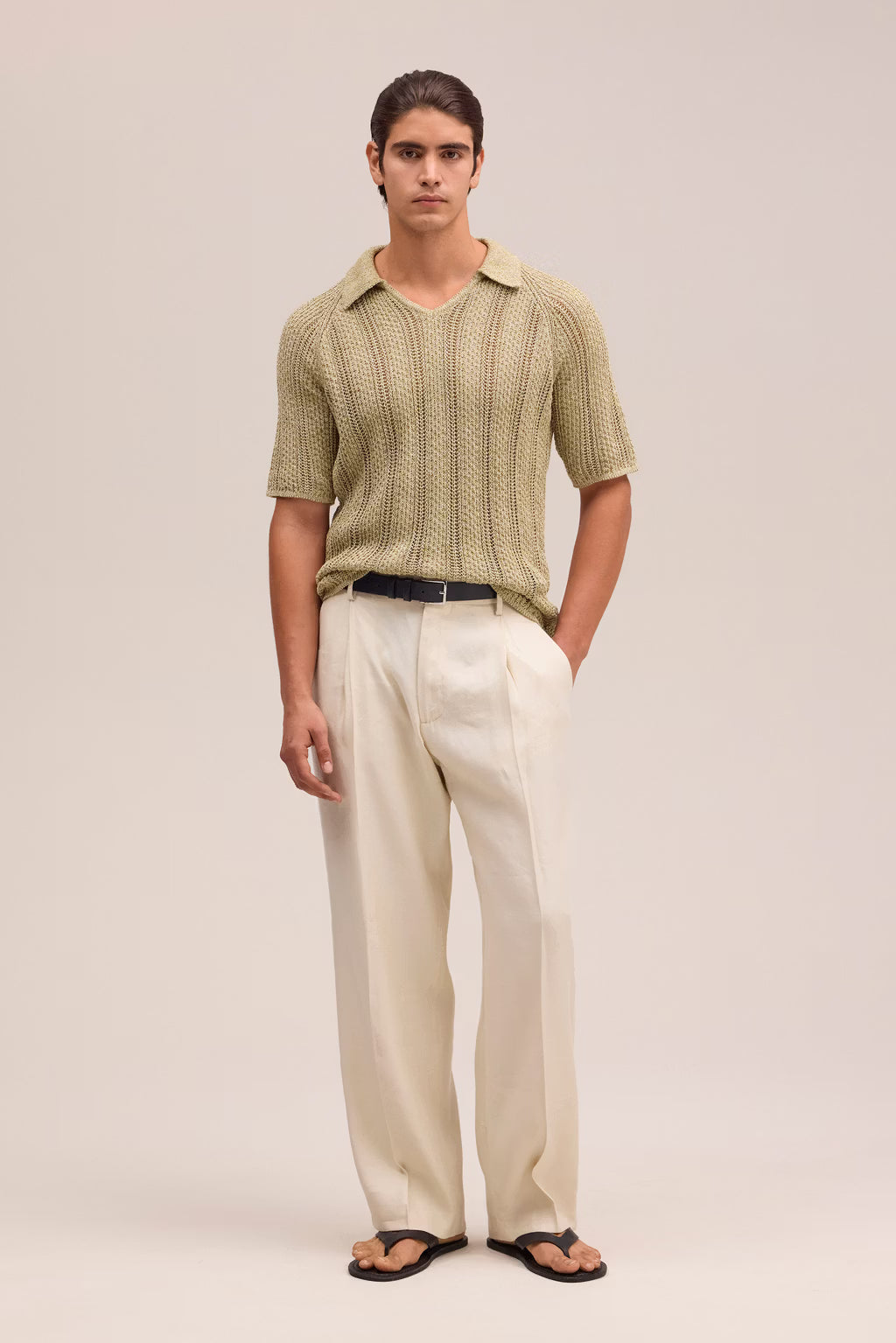 NN07 - Polo Cav V-Neck 60040 Sea Spray