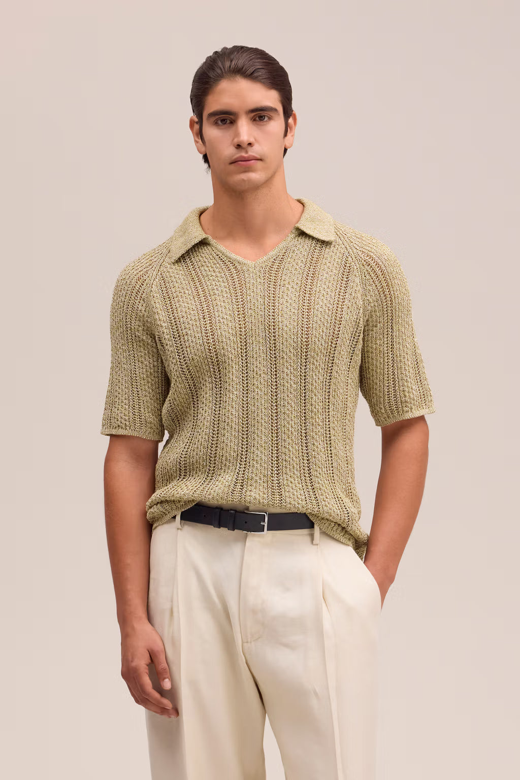 NN07 - Polo Cav V-Neck 60040 Sea Spray