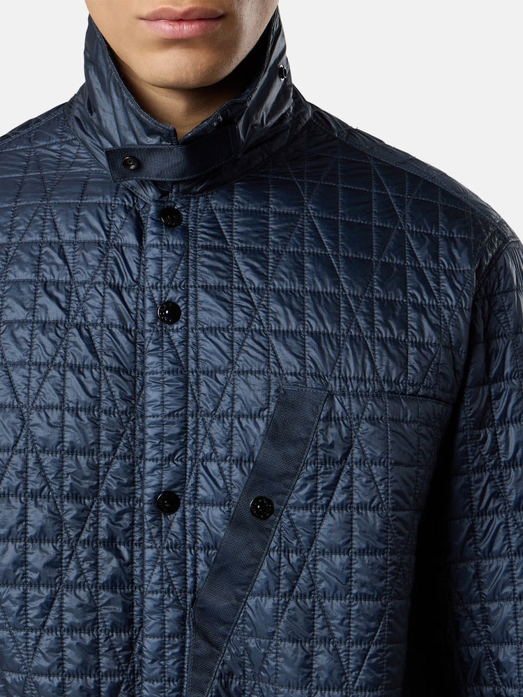 Stone Island - 4100024 Crinkle Reps NY Quilted-TC Blouson Bleu Encre