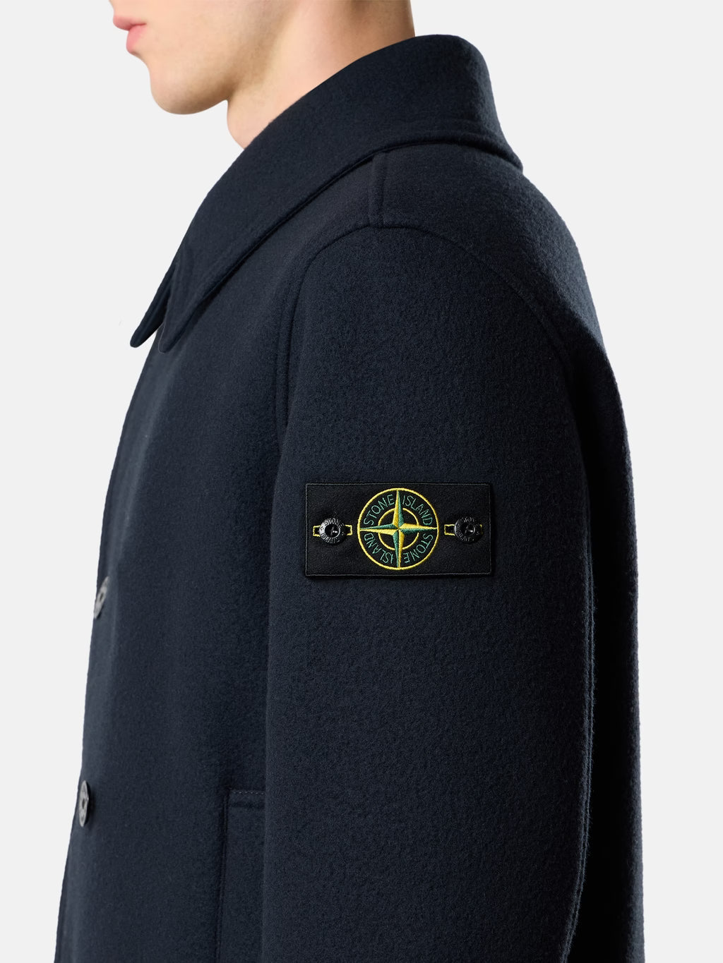 Stone Island  - 4100040 Caban croisé Bleu Marine