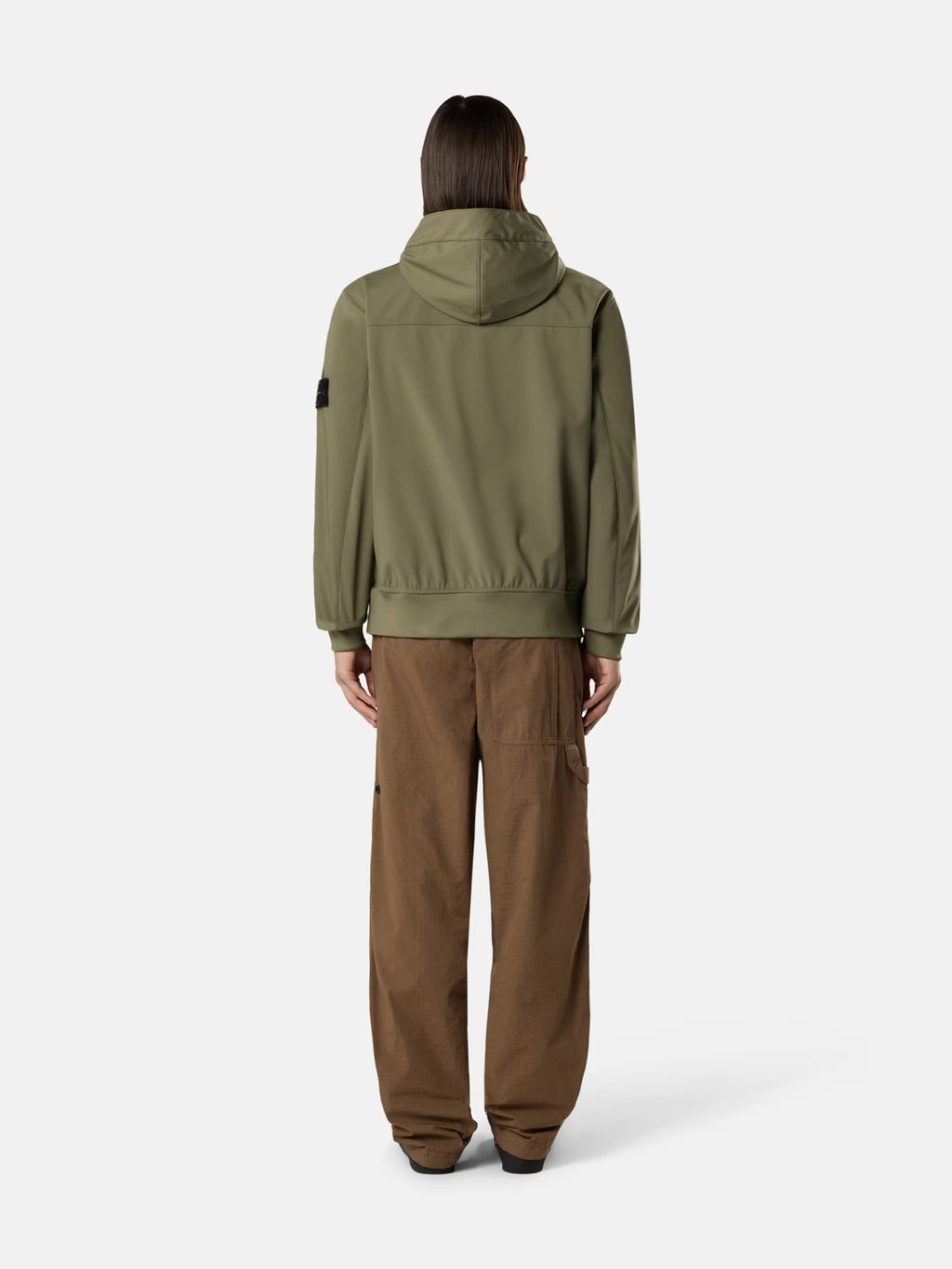 Stone Island - 4100118 Veste à capuche Soft Shell Vert Militaire