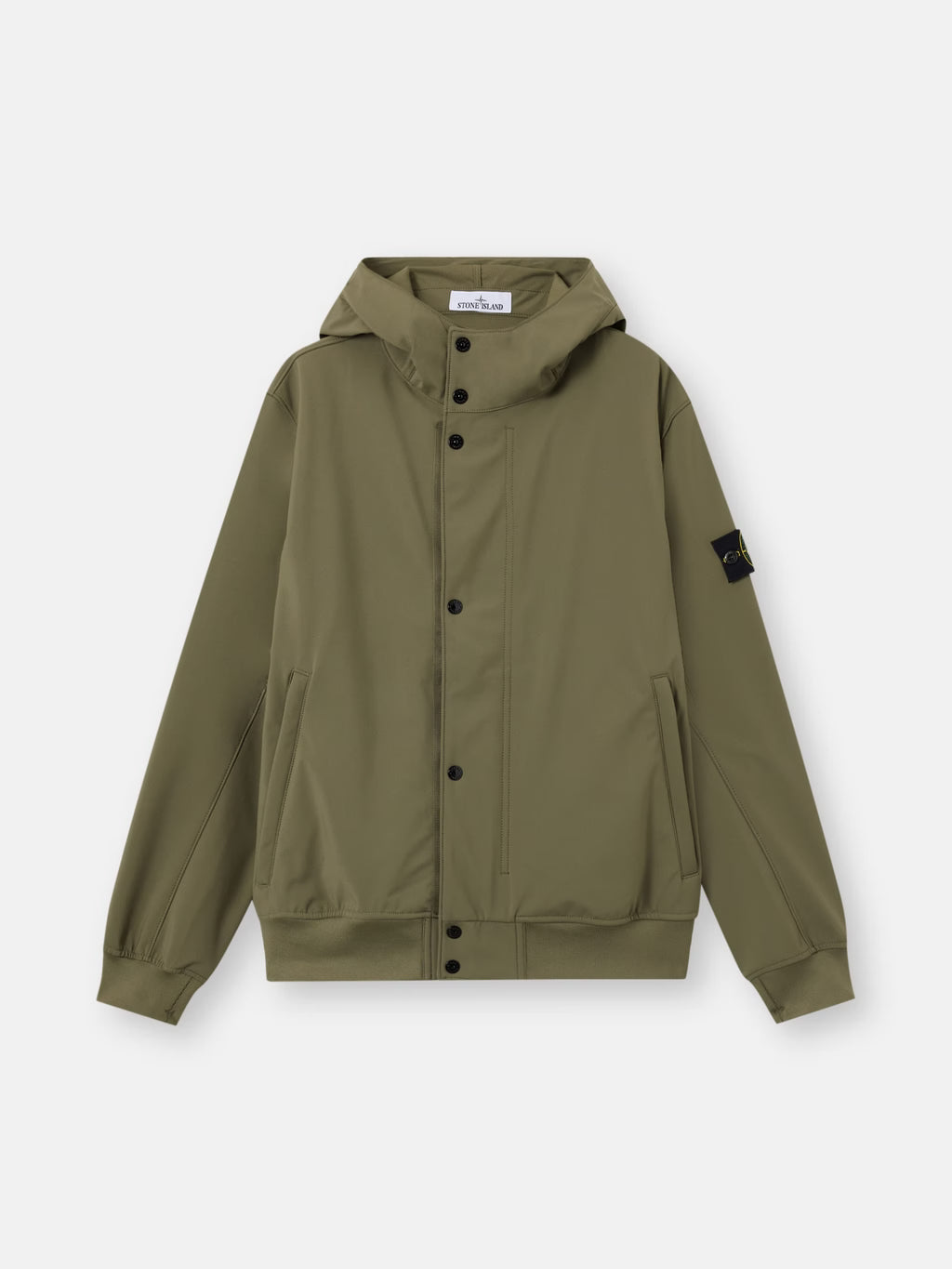 Stone Island - 4100118 Veste à capuche Soft Shell Vert Militaire