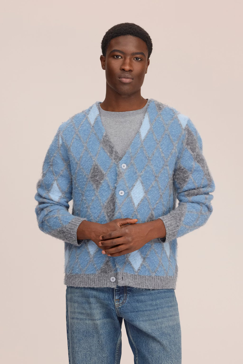 NN07 - Cardigan Chris 60077 Light Grey Multi