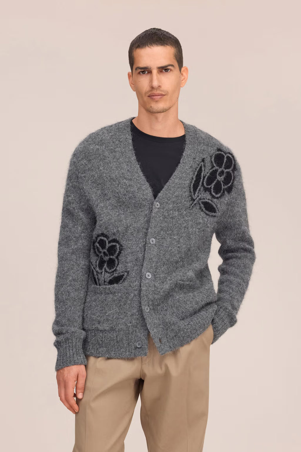NN07 - Cardigan Kyle 60021 Dark grey melange