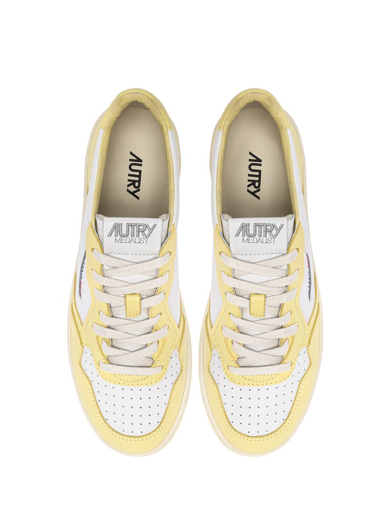 AUTRY - Basket Medalist Low Bicolor White/Lemon