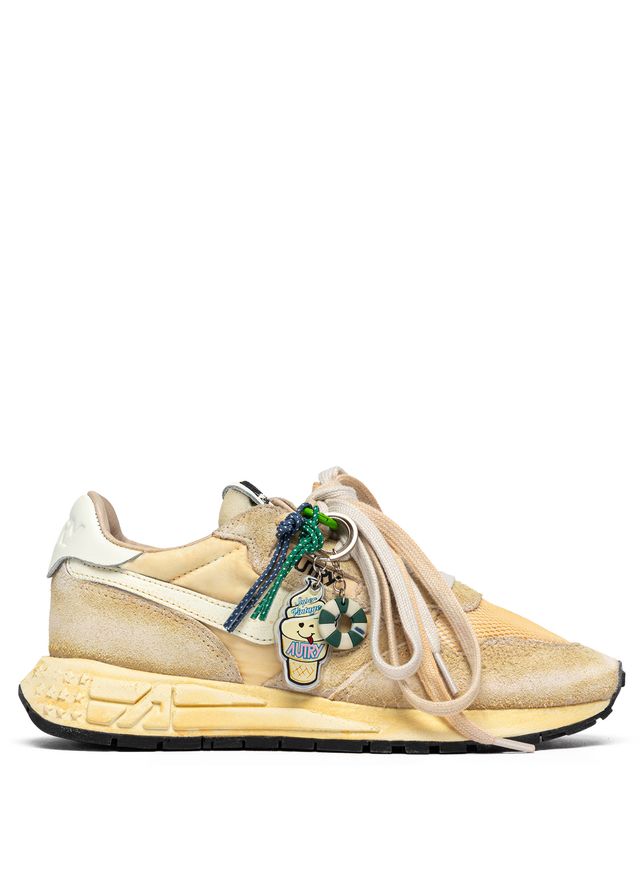 AUTRY - Basket Super Vintage Reelwind Suede/Nylon Ecru/White