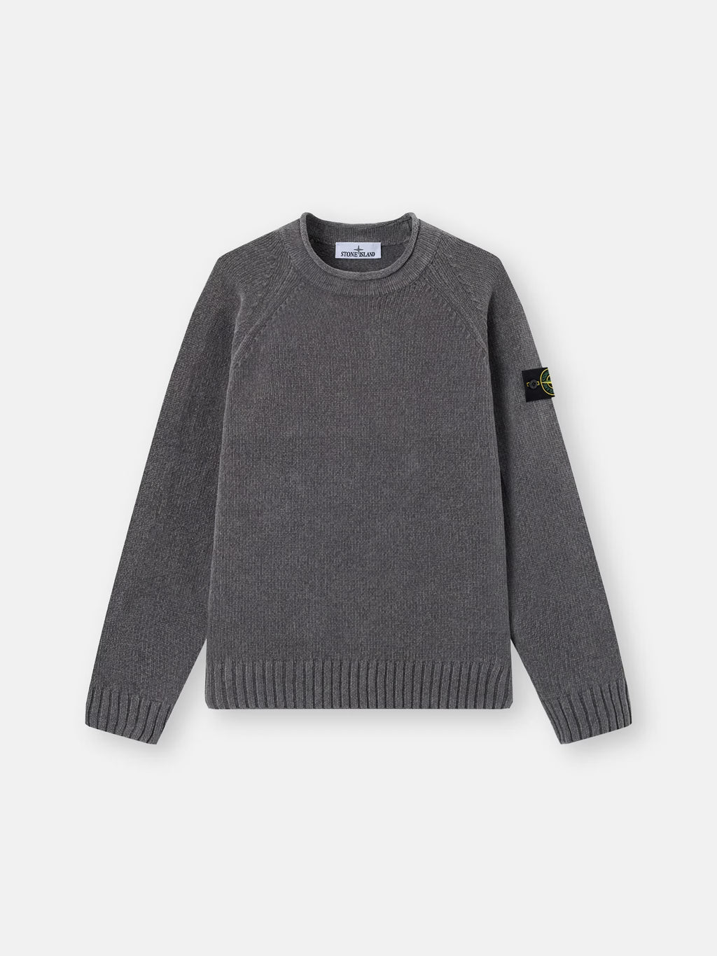 Stone Island - 5100046 Pull col rond Mouline coton chenille Grey Melange