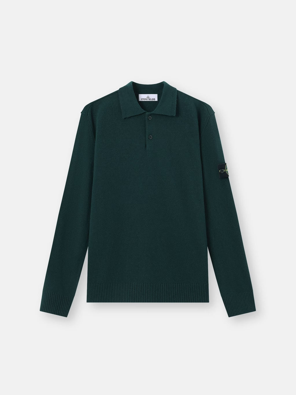 Stone Island - 5100018  Polo Couple Ample Laine Vert Foncé