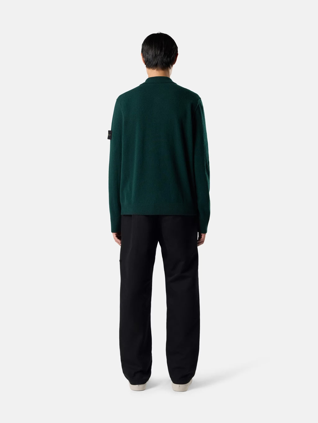 Stone Island - 5100018  Polo Couple Ample Laine Vert Foncé