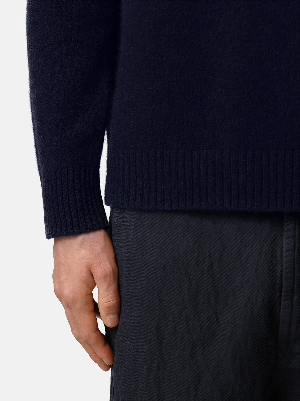 Stone Island - Pull coupe Ample Baby Alpaga Bleu Mélangé