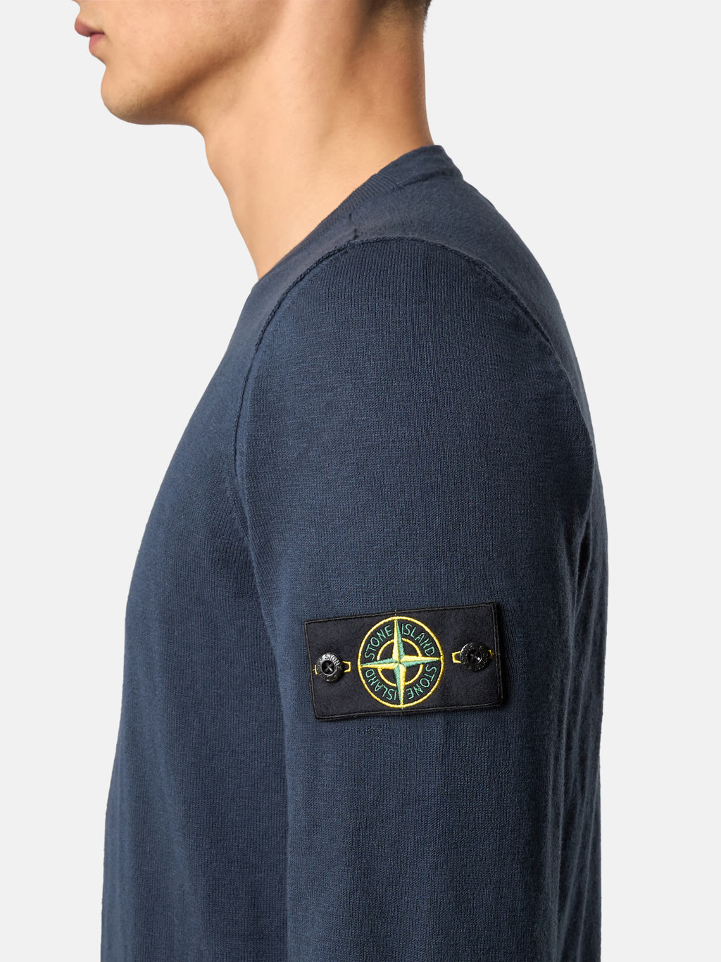 Stone Island - 5100052 Pull ras de cou Organic cotton with Nylon Bleu Marine
