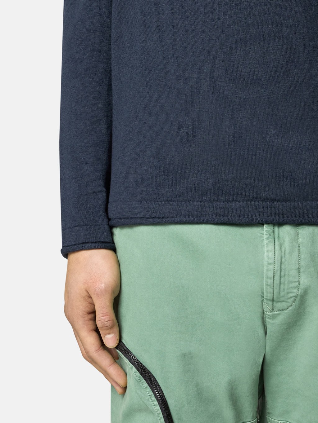 Stone Island - 5100052 Pull ras de cou Organic cotton with Nylon Bleu Marine