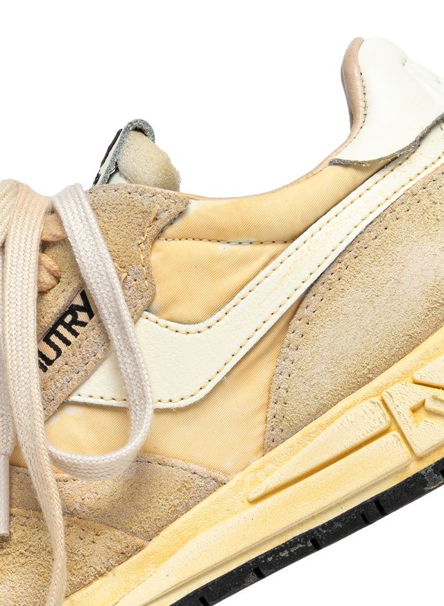 AUTRY - Basket Super Vintage Reelwind Suede/Nylon Ecru/White