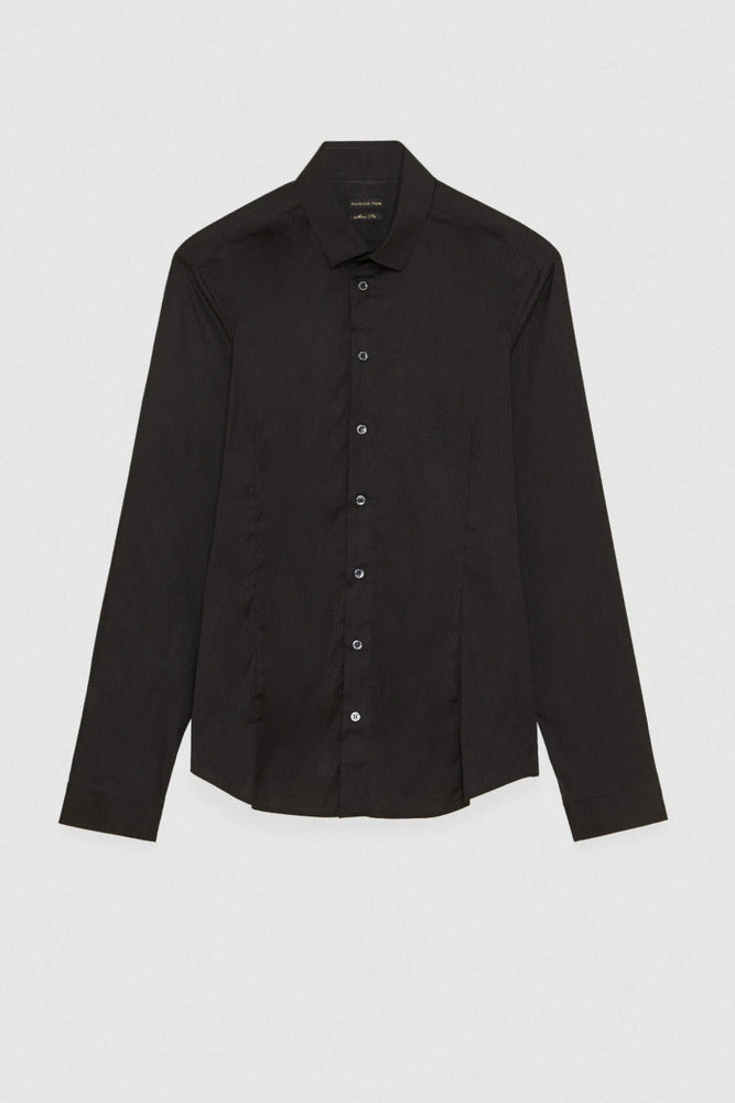 Patrizia Pepe - Chemise slim popeline de coton noir