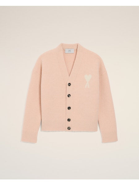 AMI - Cardigan Ami de coeur Alpaga Poudre/Ecru