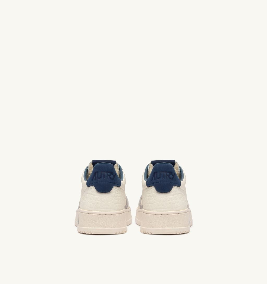 AUTRY - Basket Medalist Low cuir effet éléphant détails BlueDeep/Vapor
