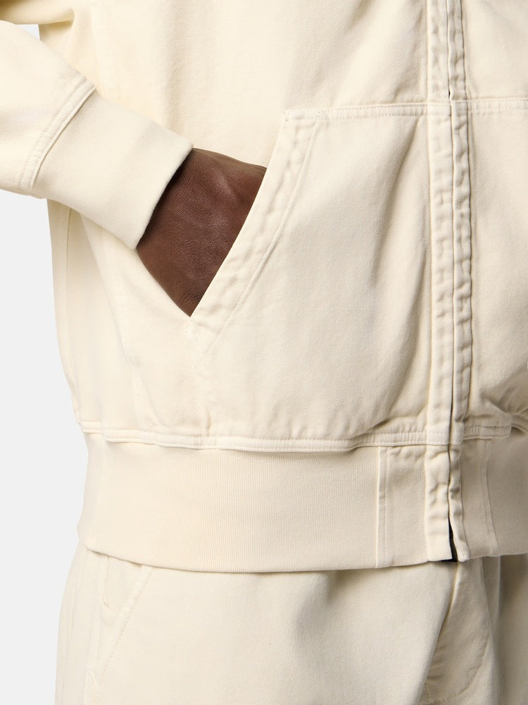 Stone Island - 6200010 Sweatshirt Zip Oversize Organic panama coton Ivoire