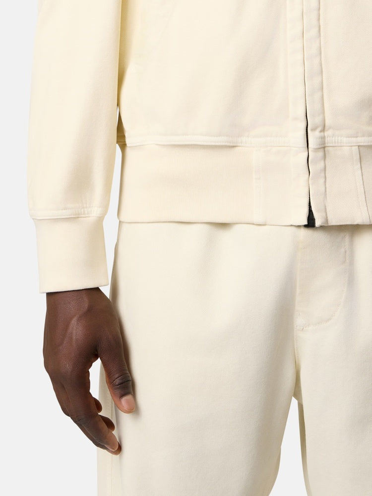 Stone Island - 6200010 Sweatshirt Zip Oversize Organic panama coton Ivoire